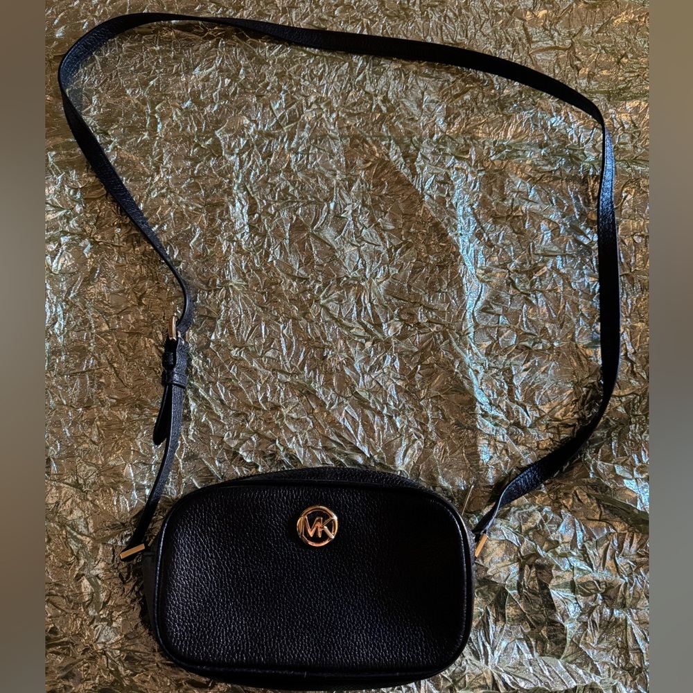 Michael Kors Small Black Leather Crossbody Purse